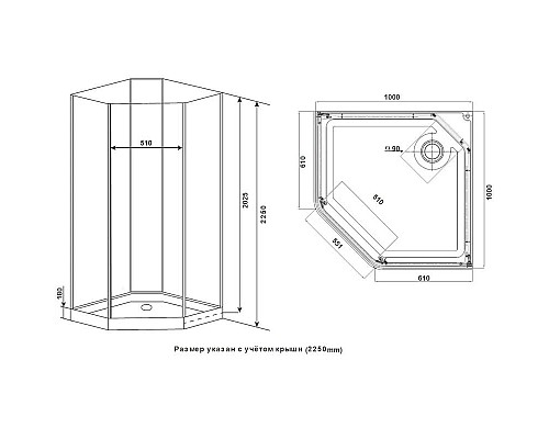 Приобрести Душевая кабина 100x100x222 см Timo Ilma ILMA-701 прозрачное в магазине сантехники Santeh-Crystal.ru