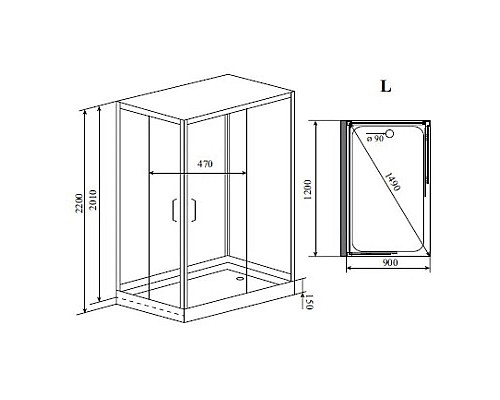 Купить Душевая кабина 120x90x220 см Timo Helka H-515 L прозрачное в магазине сантехники Santeh-Crystal.ru