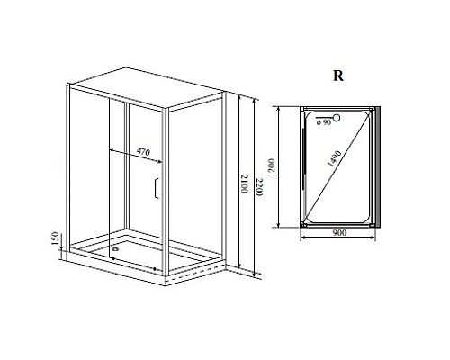 Приобрести Душевая кабина 120x90x220 см Timo Helma H-520 R прозрачное в магазине сантехники Santeh-Crystal.ru