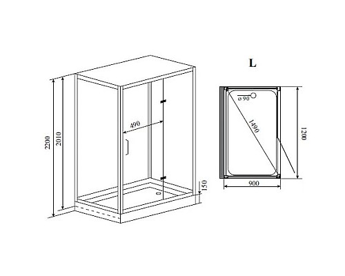 Купить Душевая кабина 120x90x220 см Timo Puro H-511 L прозрачное в магазине сантехники Santeh-Crystal.ru