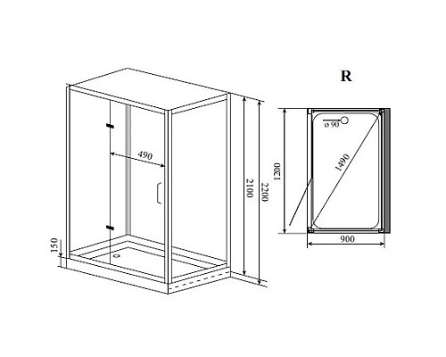 Приобрести Душевая кабина 120x90x220 см Timo Puro H-511 R прозрачное в магазине сантехники Santeh-Crystal.ru