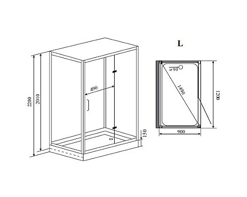 Заказать Душевая кабина 120x90x220 см Timo Puro H-510 L прозрачное в магазине сантехники Santeh-Crystal.ru