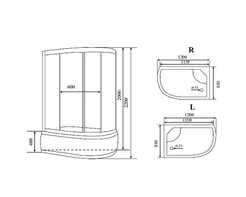 Купить Душевая кабина 120x85x220 см Timo Comfort T-8820 L C прозрачное в магазине сантехники Santeh-Crystal.ru