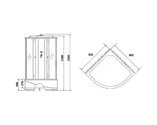 Купить Душевая кабина 90х90х215 см Niagara NG-7508-08 интимато в магазине сантехники Santeh-Crystal.ru