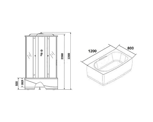 Заказать Душевая кабина 120х80х220 см Niagara NG-307-01L интимато в магазине сантехники Santeh-Crystal.ru