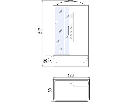 Приобрести Душевая кабина 120х80х217 см River VITIM 120/80/50 MT в магазине сантехники Santeh-Crystal.ru