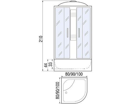 Купить Душевая кабина 80х80х210 River NARA 80/44 МТ в магазине сантехники Santeh-Crystal.ru