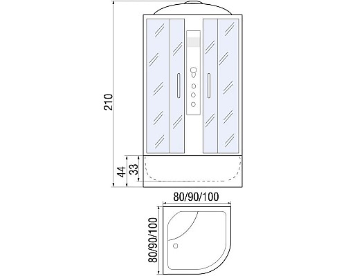 Заказать Душевая кабина 90х90х210 River DESNA 90/44 МТ в магазине сантехники Santeh-Crystal.ru