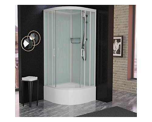 Заказать Душевая кабина 90x90x220 см Frank F409/2 White 131009 прозрачное в магазине сантехники Santeh-Crystal.ru