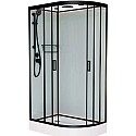 Душевая кабина 100x80x220 см Frank F418L М Black 20050 текстурное стекло