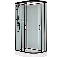 Душевая кабина 100x80x220 см Frank F418L М Black 20050 текстурное стекло