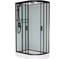 Душевая кабина 100x80x220 см Frank F418L М Black 20050 текстурное стекло