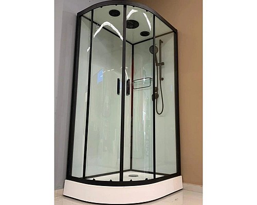 Заказать Душевая кабина 100x80x220 см Frank F418R Black 914814 прозрачное в магазине сантехники Santeh-Crystal.ru