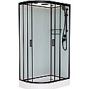 Душевая кабина 100x80x220 см Frank F418R М Black 20052 текстурное стекло