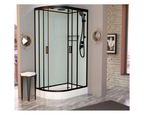 Приобрести Душевая кабина 120x80x220 см Frank F412R М Black 20061 текстурное стекло в магазине сантехники Santeh-Crystal.ru