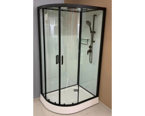 Приобрести Душевая кабина 120x80x220 см Frank F412R М Black 20061 текстурное стекло в магазине сантехники Santeh-Crystal.ru