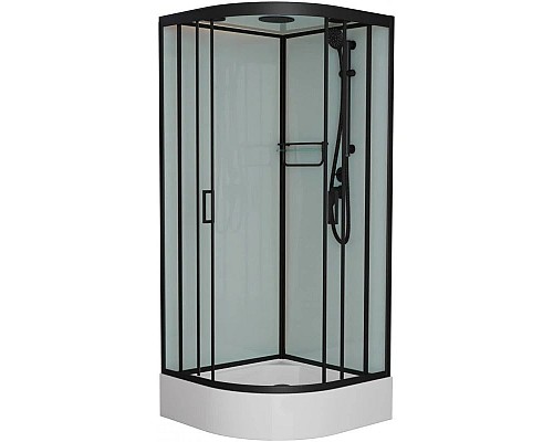 Заказать Душевая кабина 90x90x220 см Frank F409/1 Black 139009 прозрачное в магазине сантехники Santeh-Crystal.ru