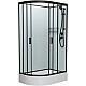 Купить Душевая кабина 120x80x215 см Frank F412/1R Black 146009 прозрачное в магазине сантехники Santeh-Crystal.ru