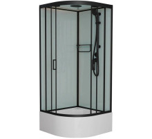 Душевая кабина 100x100x220 см Frank F400/2 М Black 20072 текстурное стекло