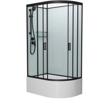 Душевая кабина 120x80x215 см Frank F412/2L М Black 20075 текстурное стекло