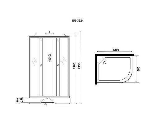Santeh-Crystal.ru: Душевая кабина 120х80х215 см Niagara E120/80/26L/TN тонированное Заказать Душевая кабина 120х80х215 см Niagara E120/80/26L/TN тонированное в магазине сантехники Santeh-Crystal.ru
