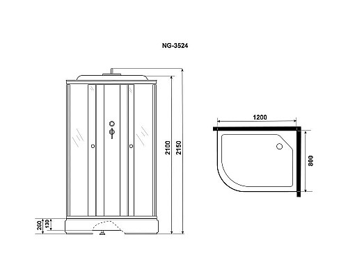 Santeh-Crystal.ru: Душевая кабина 120х80х215 см Niagara E120/80/26R/TN тонированное Заказать Душевая кабина 120х80х215 см Niagara E120/80/26R/TN тонированное в магазине сантехники Santeh-Crystal.ru