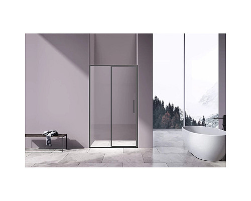 Душевая дверь Vincea Slim VDP-4SL120CLGM 120 см, профиль вороненая сталь, стекло прозрачное