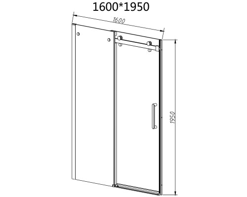 Душевая дверь Vincea Como-N VDS-4CN160CLB 160 см, профиль черный матовый, стекло прозрачное