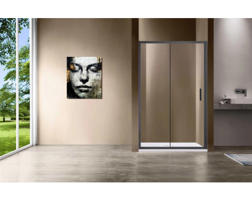 Душевая дверь Vincea Garda VDS-1G105CLGM 105 см, профиль вороненая сталь, стекло прозрачное