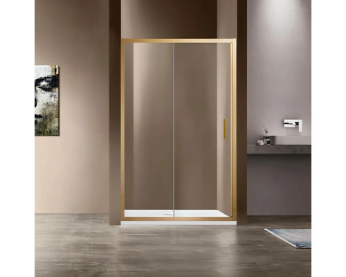 Душевая дверь Vincea Garda VDS-1G135CLG 135 см, профиль золотой матовый, стекло прозрачное
