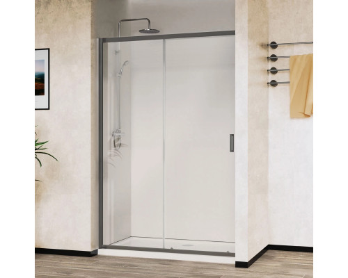 Душевая дверь Vincea City VDS-5CT110CLGM 110 см, профиль вороненая сталь, стекло прозрачное