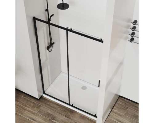 Душевая дверь Vincea City VDS-5CT130CLB 130 см, профиль черный матовый, стекло прозрачное