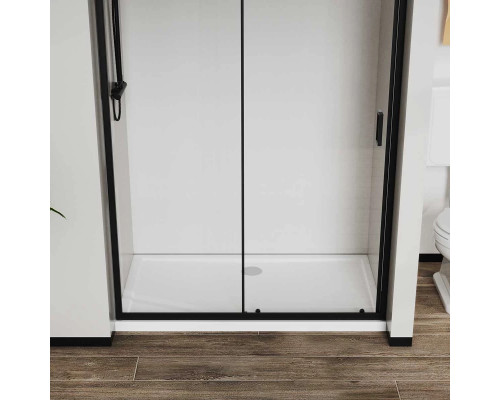 Душевая дверь Vincea City VDS-5CT150CLB 150 см, профиль черный матовый, стекло прозрачное