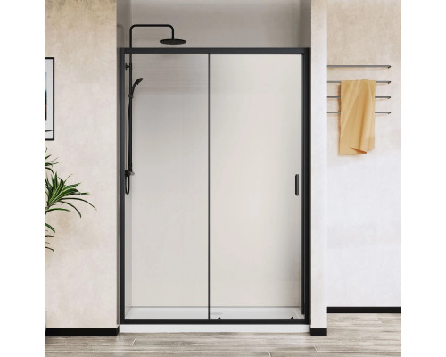 Душевая дверь Vincea City VDS-5CT140CLB 140 см, профиль черный матовый, стекло прозрачное