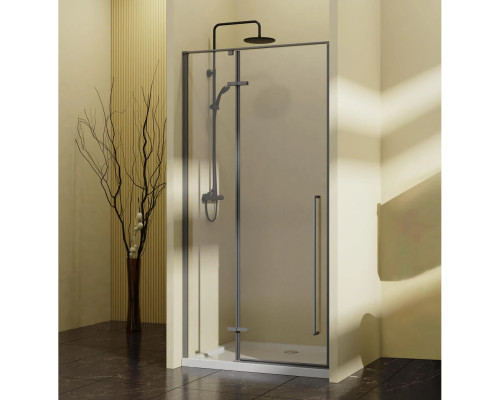 Душевая дверь Vincea Slim-N VDPH-5SN900CLGM 90 см, профиль вороненая сталь, стекло прозрачное