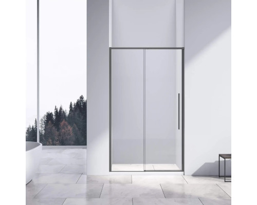 Душевая дверь Vincea Slim-N VDS-4SN130CLGM 130 см, профиль вороненая сталь, стекло прозрачное