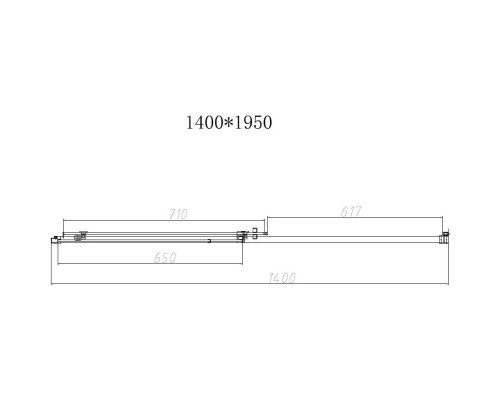 Душевая дверь Vincea Slim-N VDS-4SN140CLG 140 см, профиль золотой матовый, стекло прозрачное