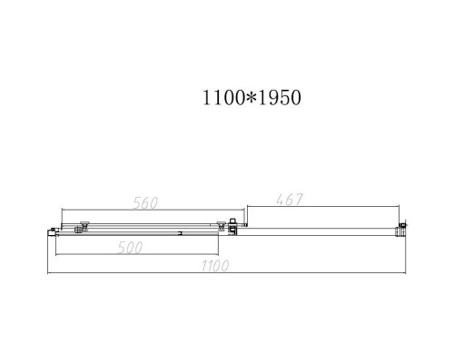 Душевая дверь Vincea Slim-N VDS-4SN110CLG 110 см, профиль золотой матовый, стекло прозрачное