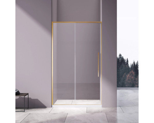 Душевая дверь Vincea Slim-N VDS-4SN110CLG 110 см, профиль золотой матовый, стекло прозрачное