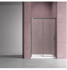 Душевая дверь Vincea Dice VDS-4D110CLGM 110 см, профиль вороненая сталь, стекло прозрачное