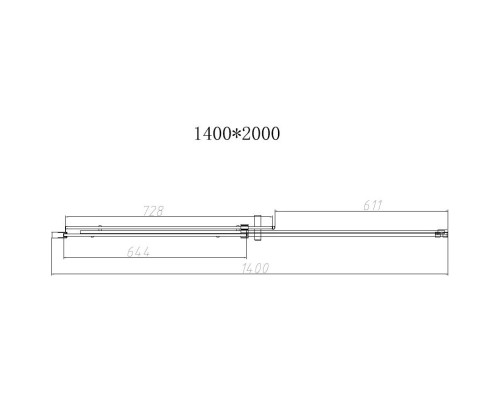 Душевая дверь Vincea Dice VDS-4D140CLGM 140 см, профиль вороненая сталь, стекло прозрачное
