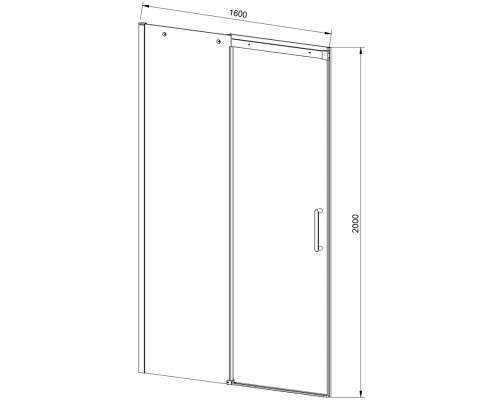 Душевая дверь Vincea Dice VDS-4D160CLGM 160 см, профиль вороненая сталь, стекло прозрачное