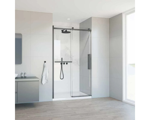 Душевая дверь Vincea Como Soft VDS-1CS120CLGM 120 см, профиль вороненая сталь, стекло прозрачное