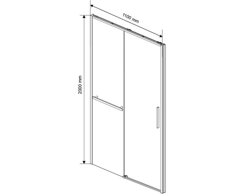 Душевая дверь Vincea Slim Soft VDS-1SS110CLG 110 см, профиль золотой матовый, стекло прозрачное