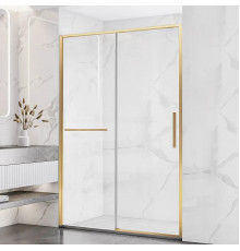 Душевая дверь Vincea Slim Soft VDS-1SS130CLG 130 см, профиль золотой матовый, стекло прозрачное