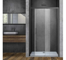 Душевая дверь Vincea Soft VDS-3SO110CLGM 110 см, профиль вороненая сталь, стекло прозрачное