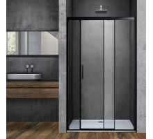 Душевая дверь Vincea Soft VDS-3SO130CLB 130 см, профиль черный матовый, стекло прозрачное