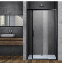 Душевая дверь Vincea Soft VDS-3SO130CLB 130 см, профиль черный матовый, стекло прозрачное