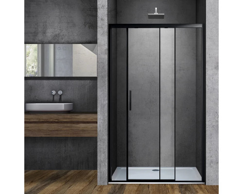 Душевая дверь Vincea Soft VDS-3SO130CLB 130 см, профиль черный матовый, стекло прозрачное