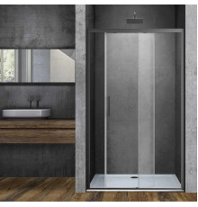 Душевая дверь Vincea Soft VDS-3SO150CLGM 150 см, профиль вороненая сталь, стекло прозрачное